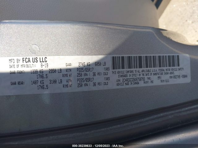 2C4RDGCG5KR758793 Dodge Grand Caravan Sxt