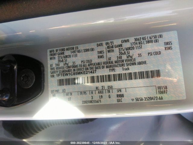 1FTEW1C85MKE21427 Ford F-150 Xlt