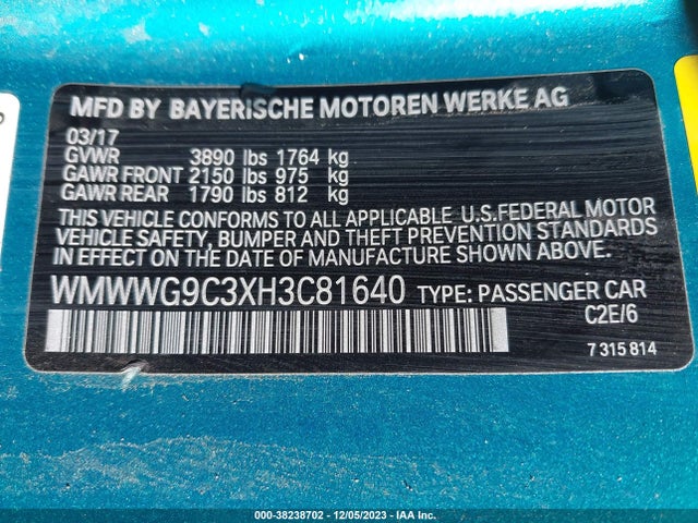 2017 MINI CONVERTIBLE WMWWG9C3XH3C81640 Photo 8