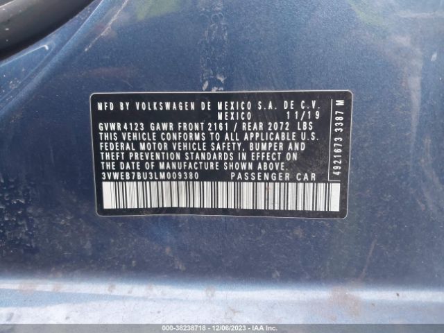 3VWEB7BU3LM009380 Volkswagen Jetta 1.4t Sel