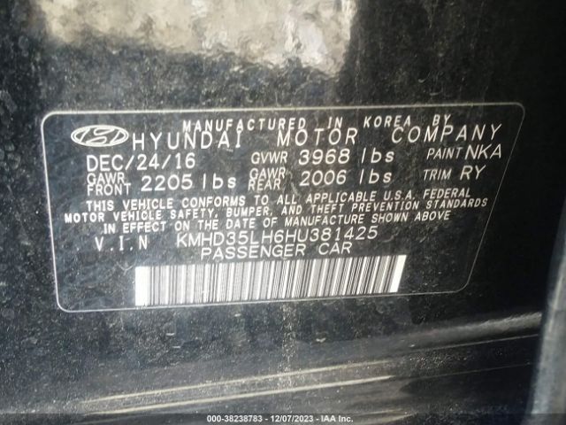 KMHD35LH6HU381425 Hyundai ELANTRA GT