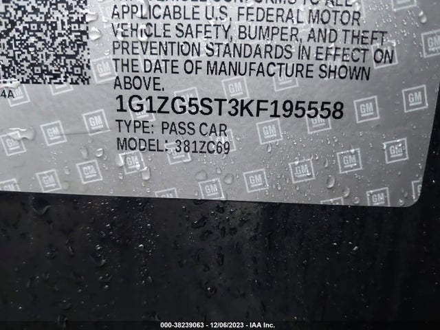Chevrolet MALIBU RS 2019 1G1ZG5ST3KF195558 Image 9
