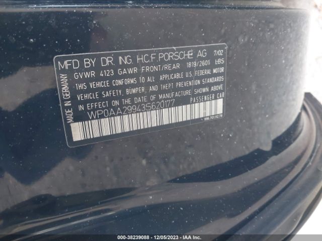 2003 PORSCHE 911 CARRERA WP0AA29943S620177 Photo 8