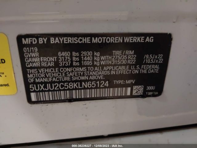 5UXJU2C58KLN65124 BMW X5 Xdrive50i