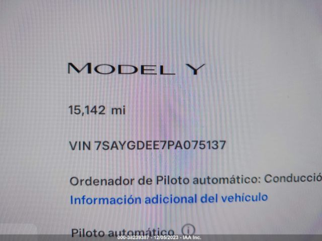 7SAYGDEE7PA075137 Tesla Model Y Awd/long Range Dual Motor All-wheel Drive