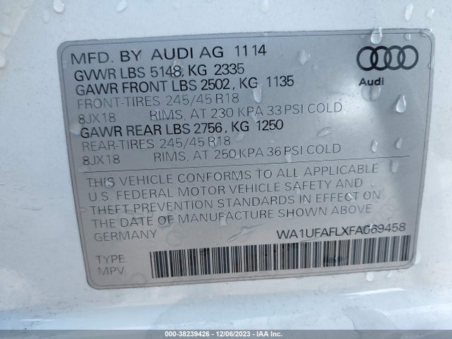 WA1UFAFLXFA069458 Audi Allroad 2.0t Premium