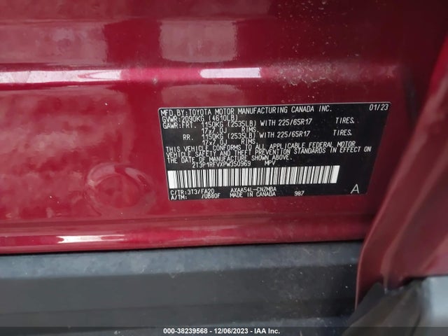 2023 TOYOTA RAV4 XLE VIN: 2T3P1RFVXPW350969