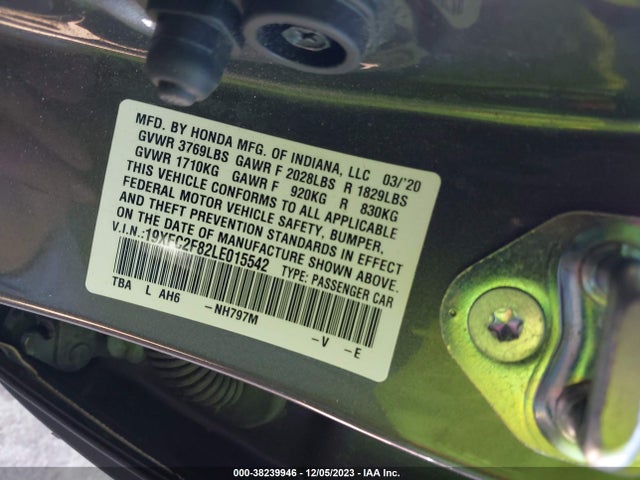 Honda Civic Sport 2020 19XFC2F82LE015542 Image 9