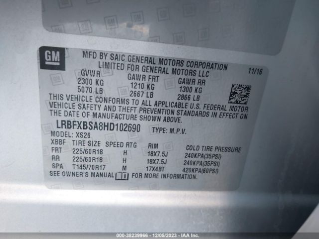 LRBFXBSA8HD102690 Buick Envision Essence