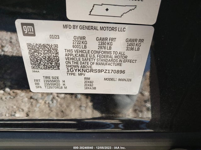 2023 CADILLAC XT5 1GYKNGRS9PZ170896 Photo 8
