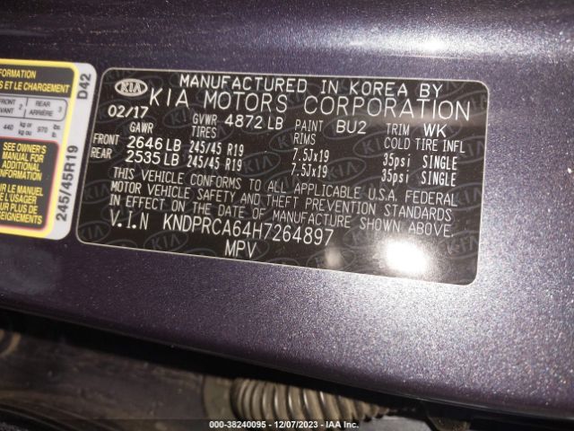 2017 KIA SPORTAGE KNDPRCA64H7264897 Photo 8