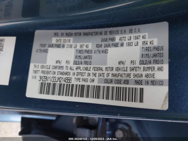 3MZBN1V33JM214656 Mazda Mazda3 Touring