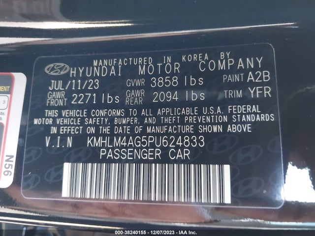 Hyundai ELANTRA SEL 2023 KMHLM4AG5PU624833 Image 9