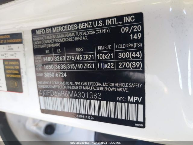 4JGFD6BB6MA301383 Mercedes-Benz Amg Gle 53 Coupe 4matic