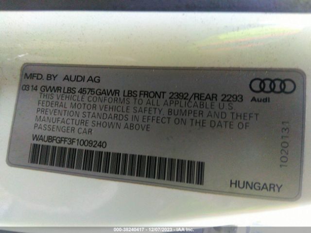 WAUBFGFF3F1009240 Audi A3 2.0t Premium
