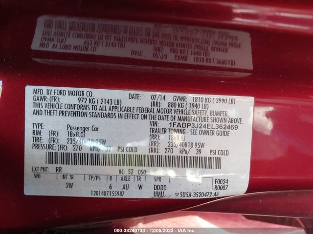 Ford Focus Titanium 2014 1FADP3J24EL362469 Image 9