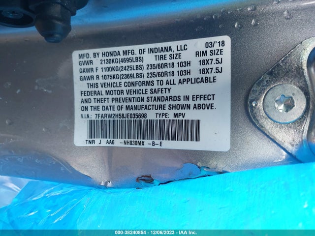 Honda CR-V EX 2018 7FARW2H58JE035698 Image 9
