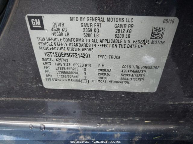 1GT12UE85GF214297 GMC Sierra 2500hd Denali