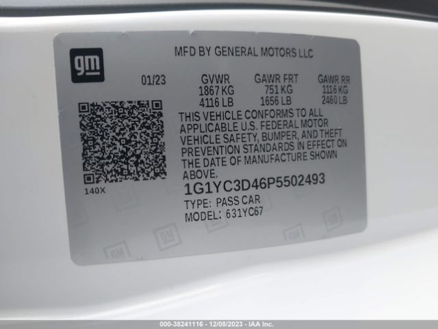 2023 CHEVROLET CORVETTE STINGRAY 1G1YC3D46P5502493 Photo 8