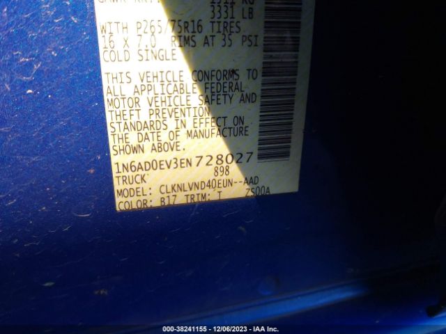 1N6AD0EV3EN728027 Nissan Frontier Pro-4x