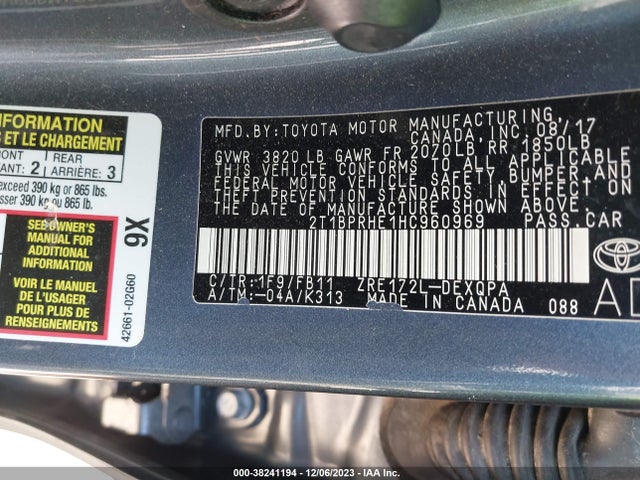 Toyota Corolla 2017 2T1BPRHE1HC960969 Image 9