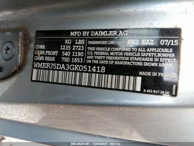 WMEFJ5DA3GK051418 Smart Fortwo