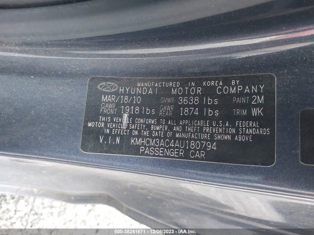 2010 HYUNDAI ACCENT BLUE VIN: KMHCM3AC4AU180794