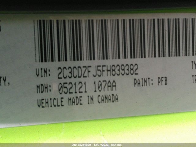 2C3CDZFJ5FH839382 Dodge Challenger R/t Scat Pack