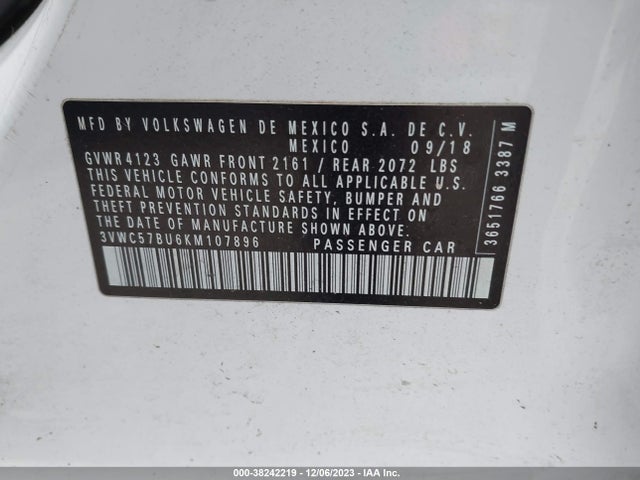 3VWC57BU6KM107896 Volkswagen JETTA