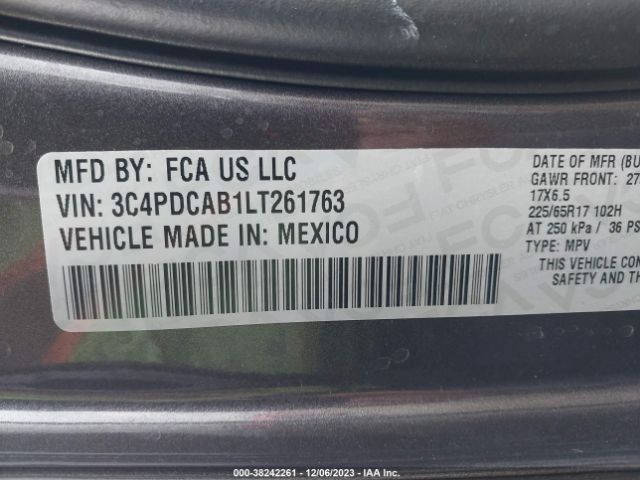 3C4PDCAB1LT261763 Dodge Journey Se Value