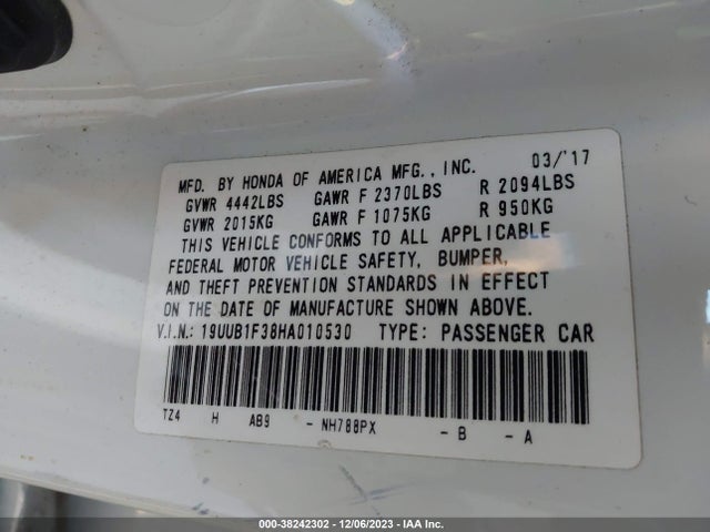 Acura TLX 2017 19UUB1F38HA010530 Image 9