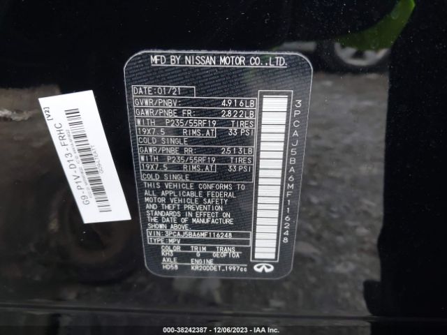 2021 INFINITI QX50 3PCAJ5BA6MF116248 Photo 8