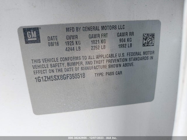 Chevrolet Malibu Premier 2016 1G1ZH5SX8GF358518 Image 9