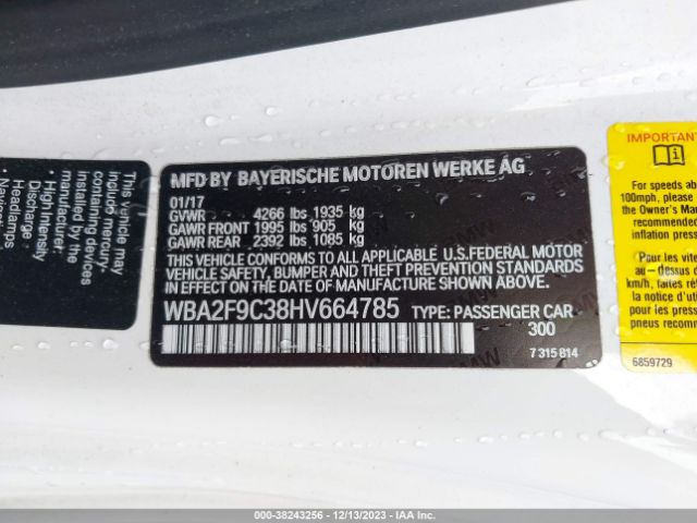 WBA2F9C38HV664785 BMW 230I