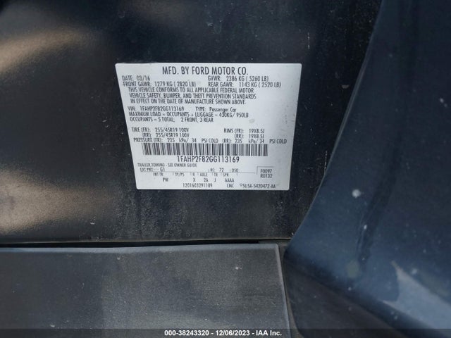 1FAHP2F82GG113169 Ford Taurus Limited