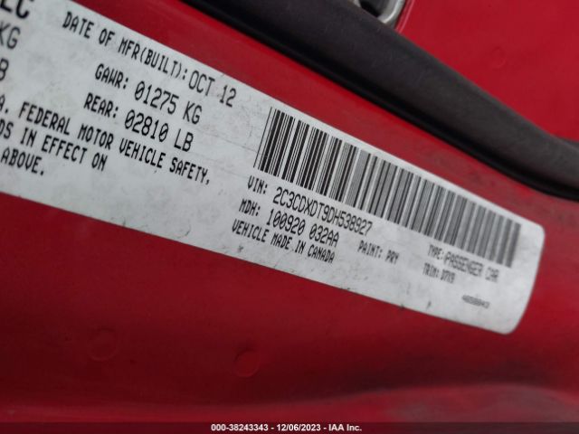 2013 DODGE CHARGER 2C3CDXDT9DH538927 Photo 8