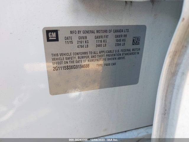 Chevrolet Impala 2lt 2016 2G1115S3XG9134688 Image 9