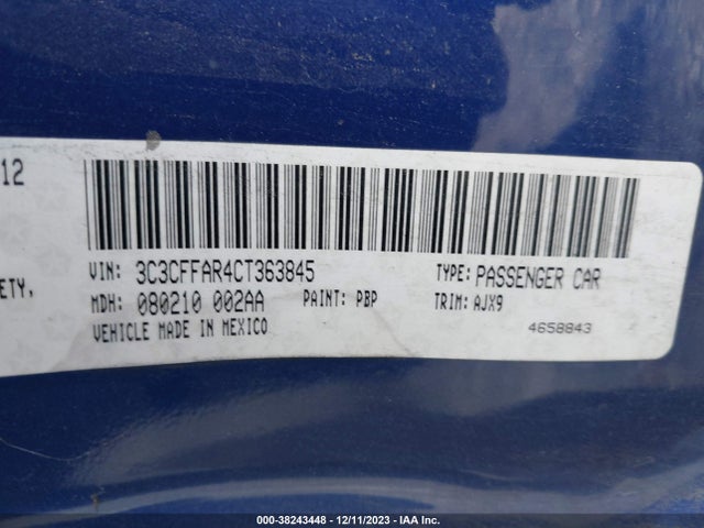 2012 FIAT 500 3C3CFFAR4CT363845 Photo 8