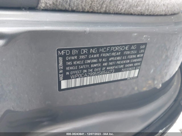 2001 PORSCHE 911 CARRERA WP0CA29951S654473 Photo 8