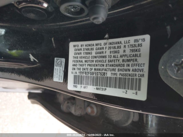Honda Civic Lx 2015 19XFB2F55FE076381 Image 9