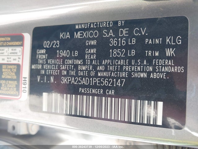 KIA Rio 5-door S 2023 3KPA25AD1PE562147 Image 9