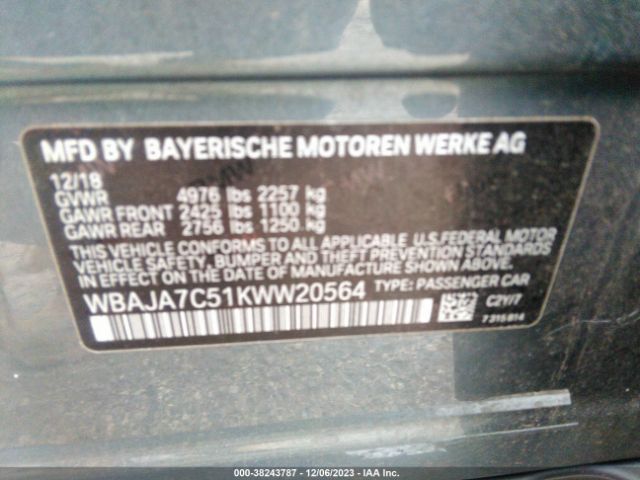 WBAJA7C51KWW20564 BMW 530i Xdrive