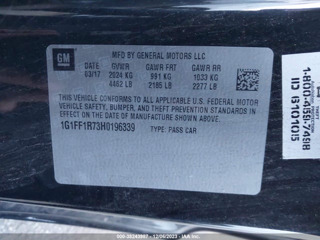 Chevrolet Camaro 1ss 2017 1G1FF1R73H0196339 Image 9