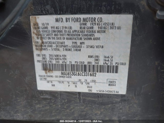 Ford Ecosport Se 2020 MAJ6S3GL6LC331602 Image 9