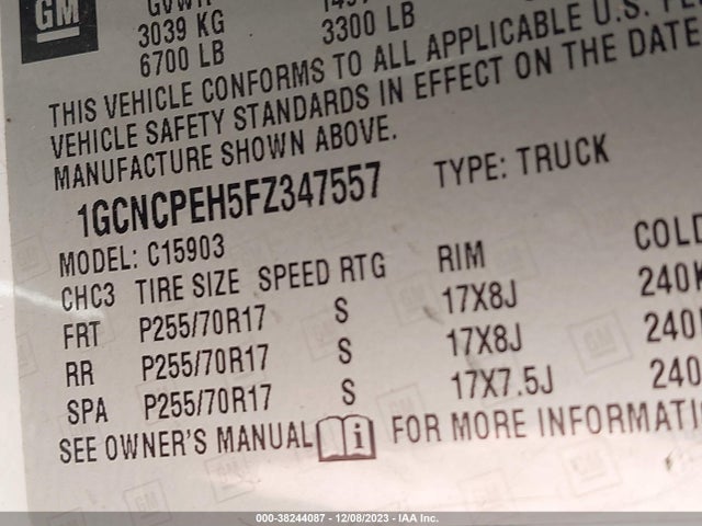 Chevrolet Silverado 1500 Wt 2015 1GCNCPEH5FZ347557 Image 9