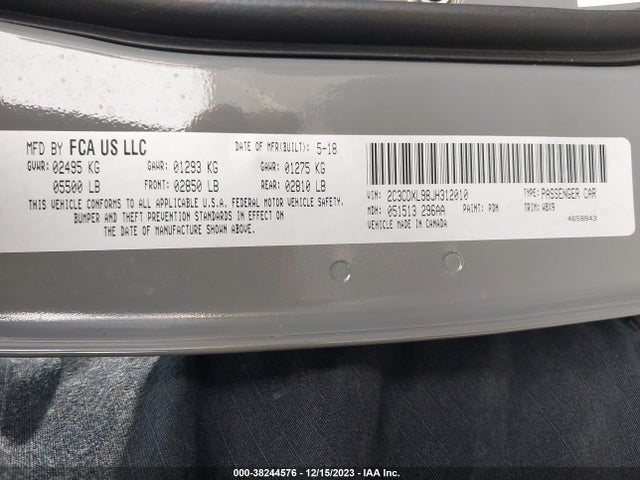 Dodge Charger Srt Hellcat Rwd 2018 2C3CDXL98JH312010 Image 9