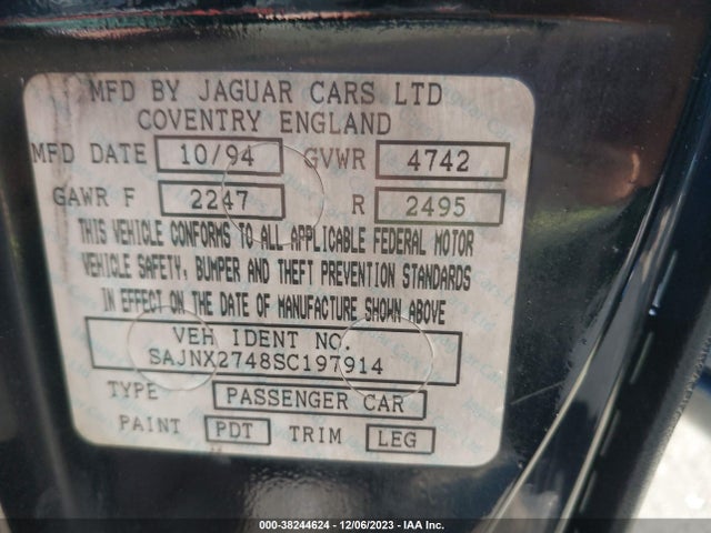 1995 JAGUAR XJS SAJNX2748SC197914 Photo 8