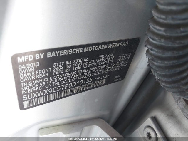 BMW X3 Xdrive28i 2014 5UXWX9C57E0D10155 Image 9