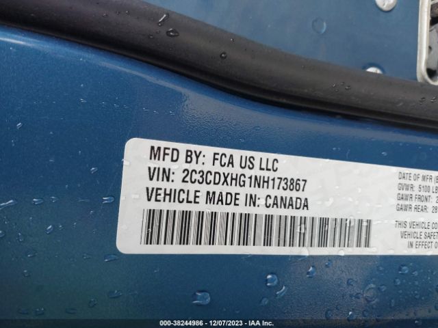 2C3CDXHG1NH173867 Dodge Charger Gt Rwd