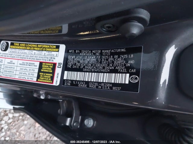 Lexus ES 350 2023 58ADZ1B14PU146024 Image 9